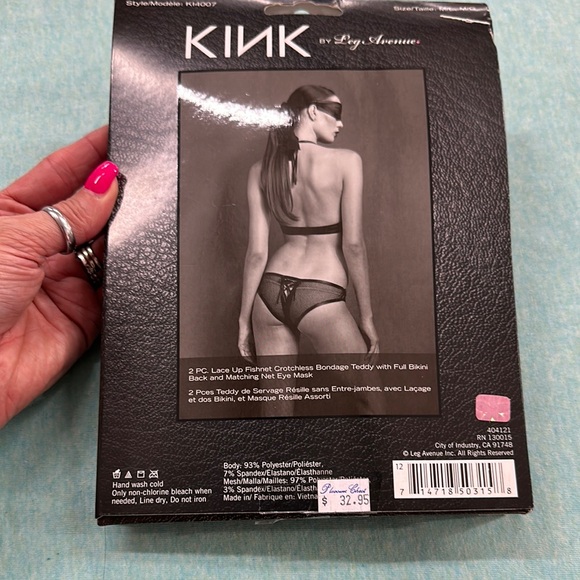 Leg Avenue Black Lace-Up Fishnet Bodysuit - Picture 3 of 4